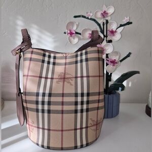 Burberry Haymarket Check Lorne Bucket Bag